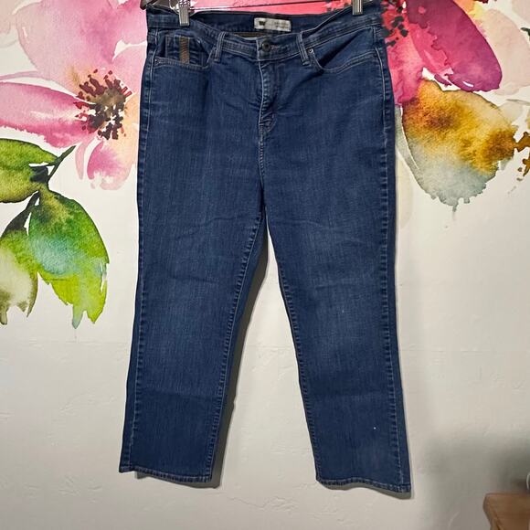 Levi's Denim - Levis 512 Womens Jeans Perfectly Slimming Straight Leg Dark Wash Stretch 14P